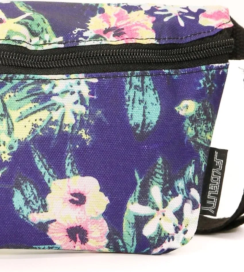 Floral Blue Fanny Pack Crossbody Bags for Women Festival Bag Cute Fanny Packs for Women Fashionable Concert Rave Accessories Small Fanny Pack for Men Womens Fashion Belt Waist Hip Bum Slim 90