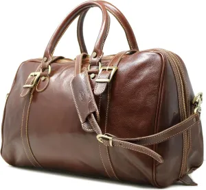 Floto Luggage Trastevere Duffle Travel Bag, Vecchio Brown, Medium