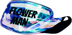 Flower Man Holographic Metallic Fanny Pack (Clear V1 w/Black Text)