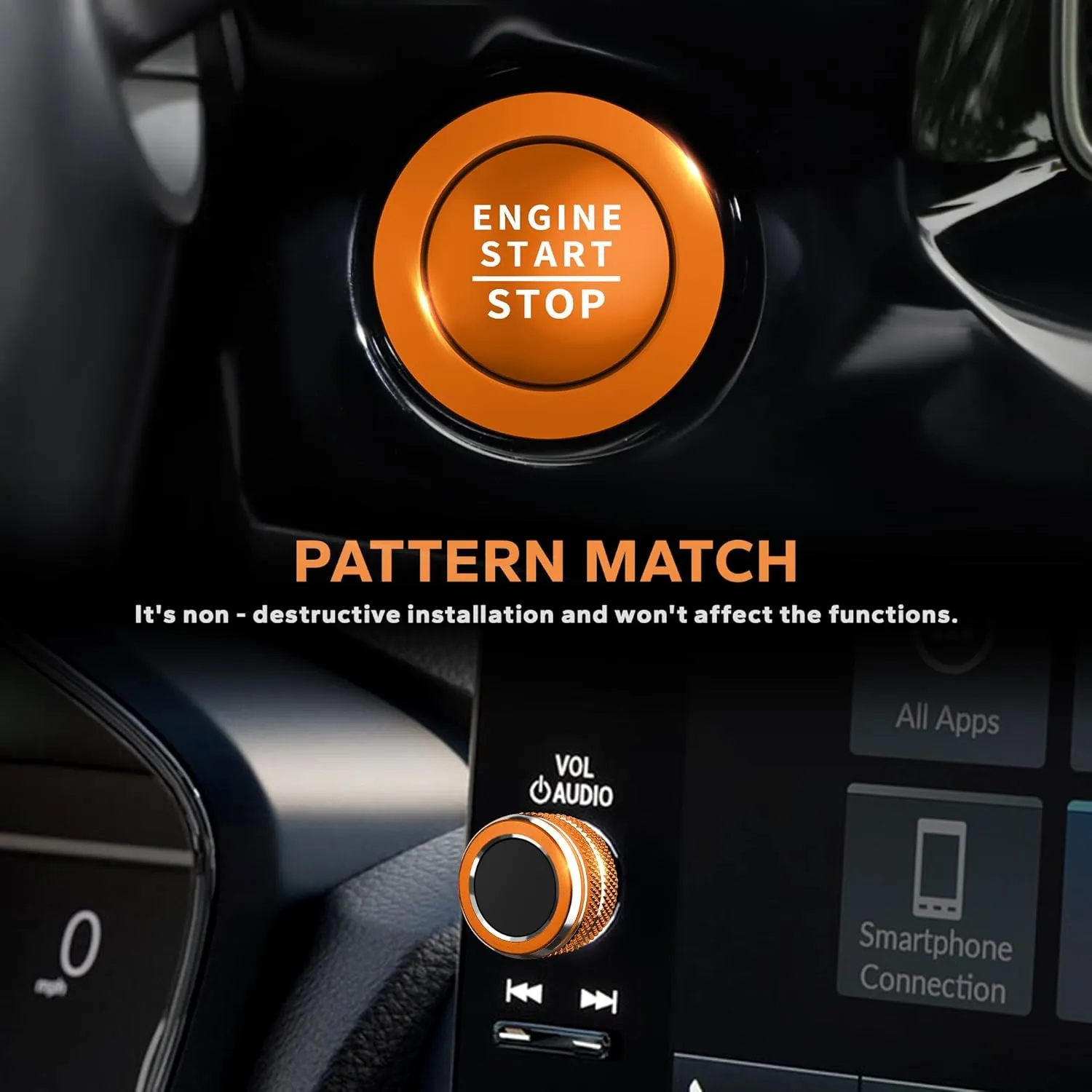 for Honda Civic Accessories 2025 2024 2023 2022, for CRV 2025 2024 2023, for Acura Integra 2025 2024 2023-Warning Light, A/C, Air Vent, Radio, Push Start Button Knob Cover 11pcs (Orange)