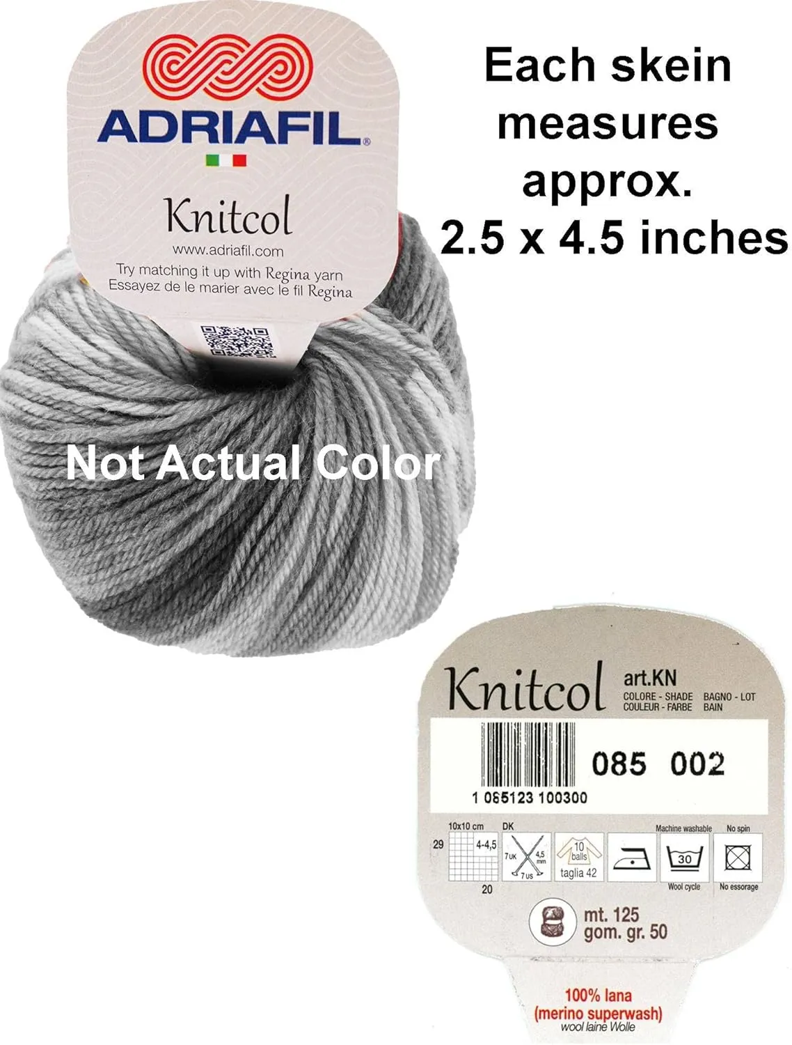 for Knitting Knitcol 0064, 5-Skeins (Same Dyelot, 250 gr, 685 yds), DK Weight #3, 100% Superwash Wool with Project Bag