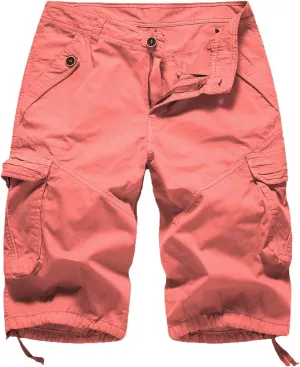 FOURSTEEDS Women's Casual Fitted Multi-Pockets Camouflage Twill Bermuda Cargo Shorts