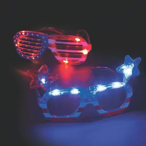 Fun Express USA Light Up Glasses for Fourth of July (6 Pieces) Patriotic Party Supplies