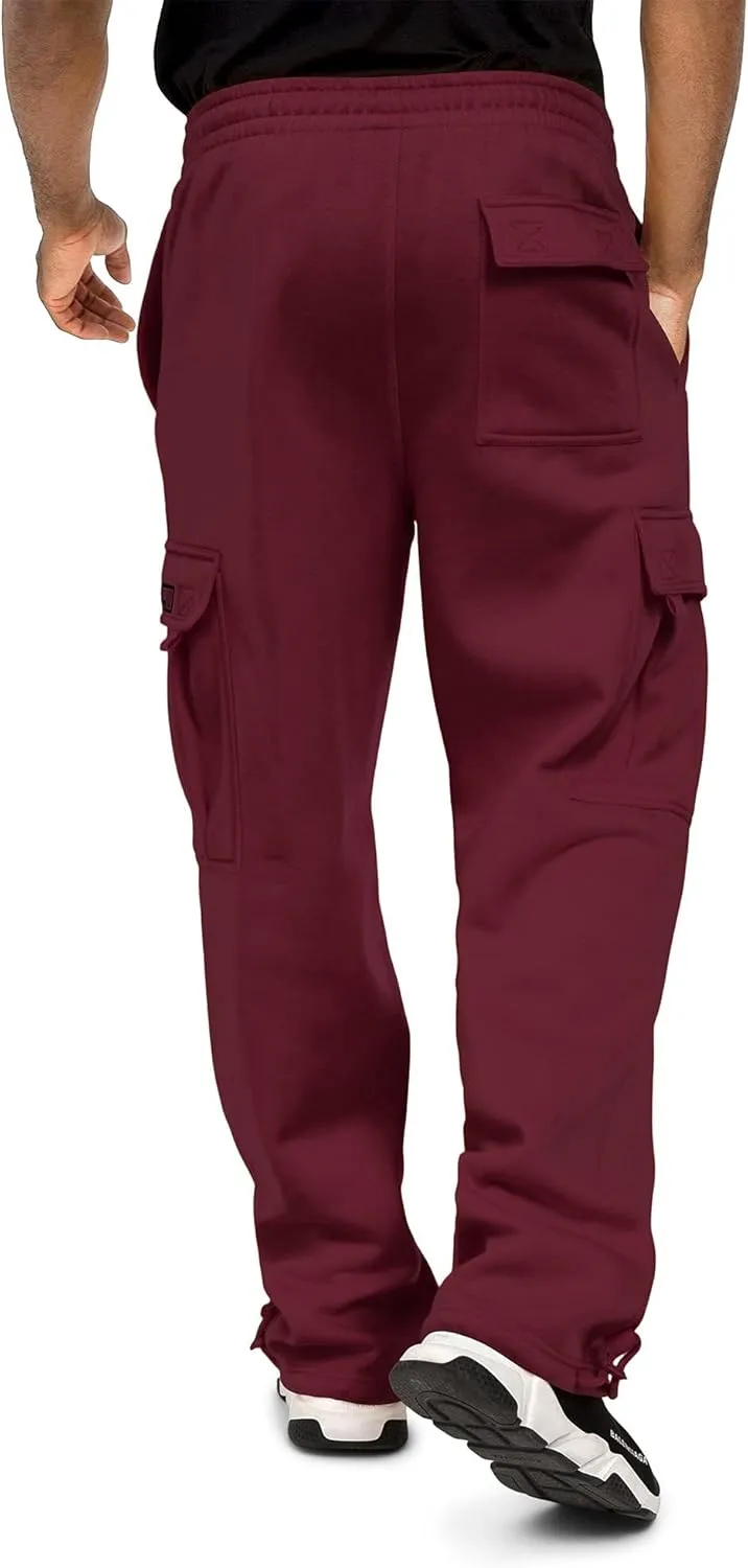 G-Style USA Men's Solid Fleece Heavyweight Cargo Pants