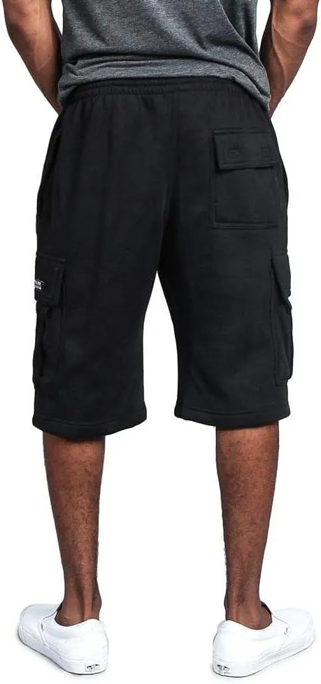 G-Style USA Men's Solid Fleece Heavyweight Cargo Shorts