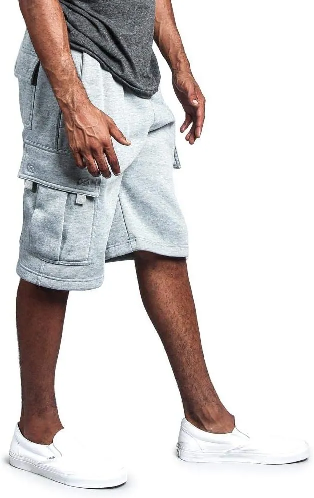 G-Style USA Men's Solid Fleece Heavyweight Cargo Shorts
