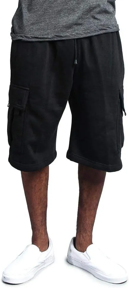 G-Style USA Men's Solid Fleece Heavyweight Cargo Shorts