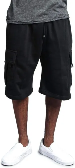 G-Style USA Men's Solid Fleece Heavyweight Cargo Shorts