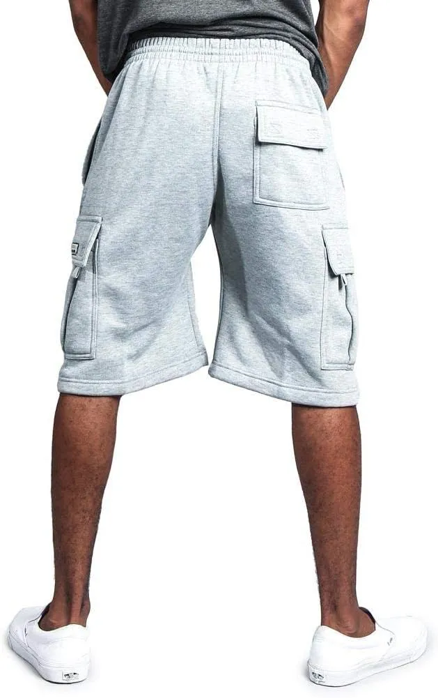 G-Style USA Men's Solid Fleece Heavyweight Cargo Shorts