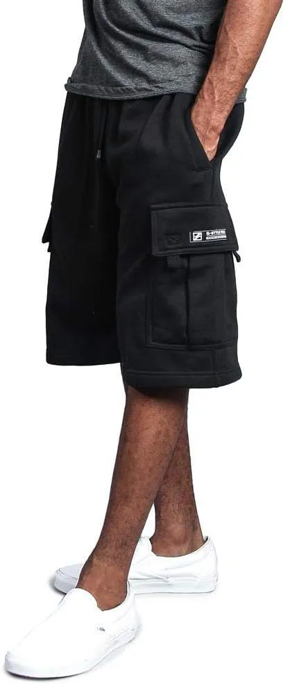 G-Style USA Men's Solid Fleece Heavyweight Cargo Shorts