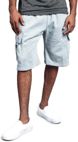 G-Style USA Men's Solid Fleece Heavyweight Cargo Shorts