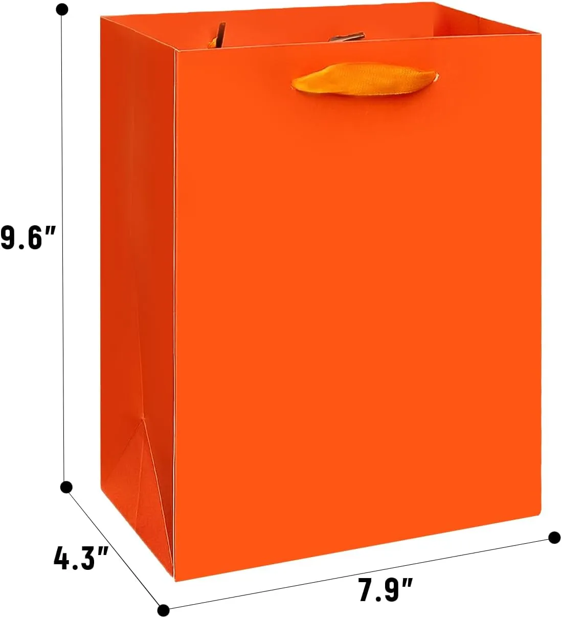 Gcardist Dark Orange Gift Bags with Tissue Paper for Wedding, Birthday, Party Supplies-7.9"x4.3"x9.6" Medium Size Cardboard Gift Bags（16pcs Bags  32pcs Tissue Paper ）