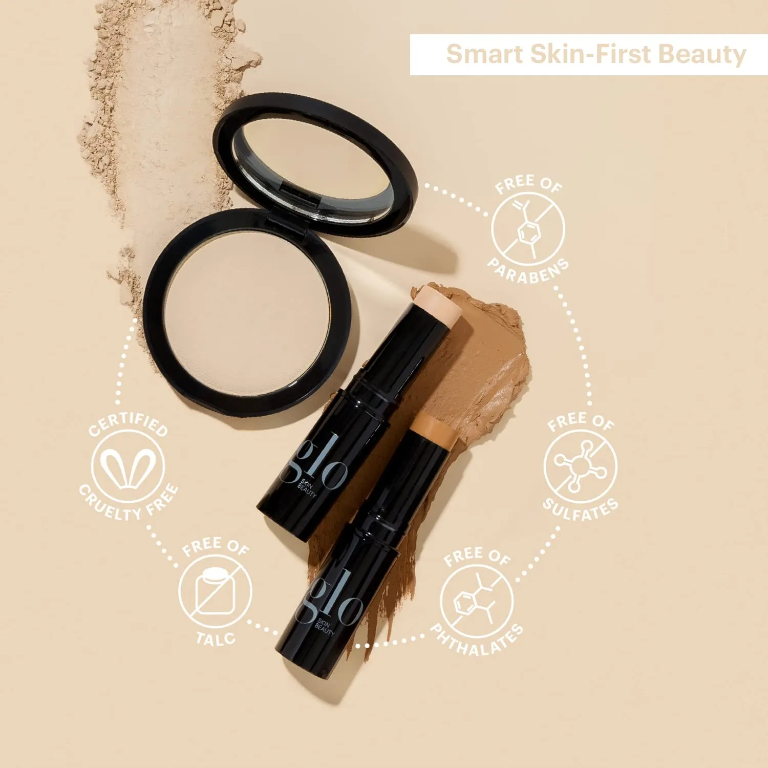 Glo Skin Beauty Eye Shadow Quad | Expertly Matched Shades for A Custom Eye Statement, (Warm Smokey)