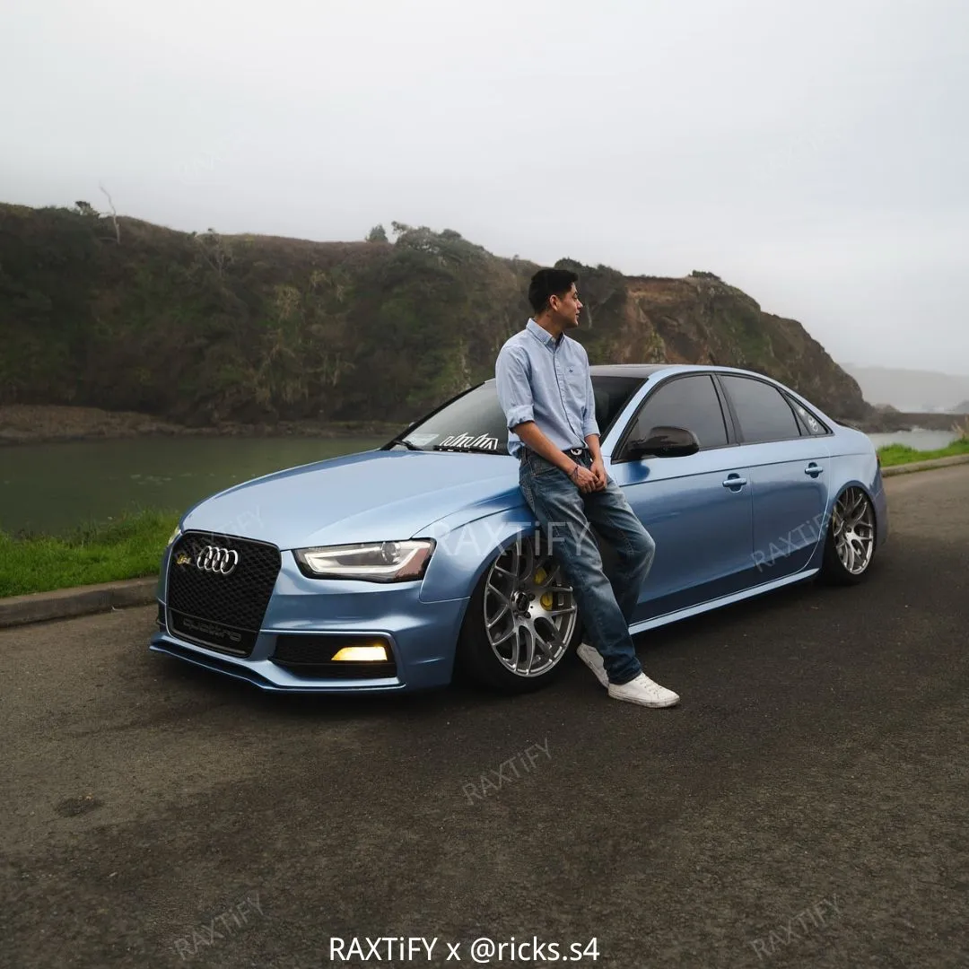Gloss Metallic Silver Lake Blue Vinyl Wrap