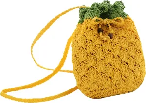 Goclothod Handbag Cute Straw Crossbody Bag Weave Outdoor Shoulder Bag Mini Phone Purse