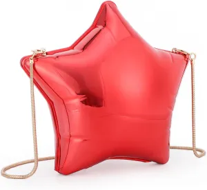 GOKTOW Acrylic Clutch Purse Star Shape Metallic Unique Evening Handbag Crossbody Bag for Women Party