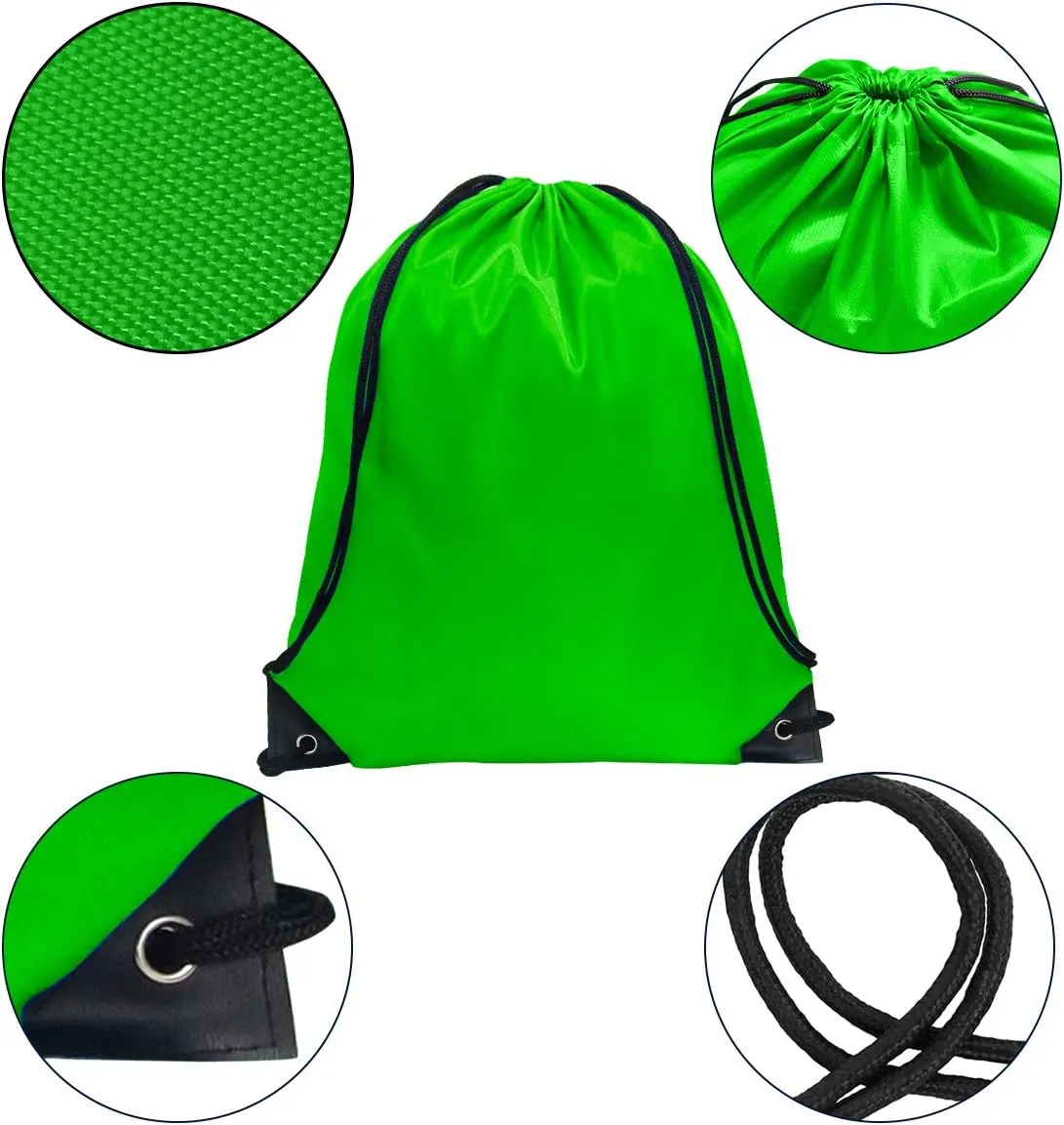 GoodtoU Drawstring Backpack Cinch Bag Drawstring Bags Bulk Draw String Sport Nylon Bag 10 Color (10 Color, 20PCS)