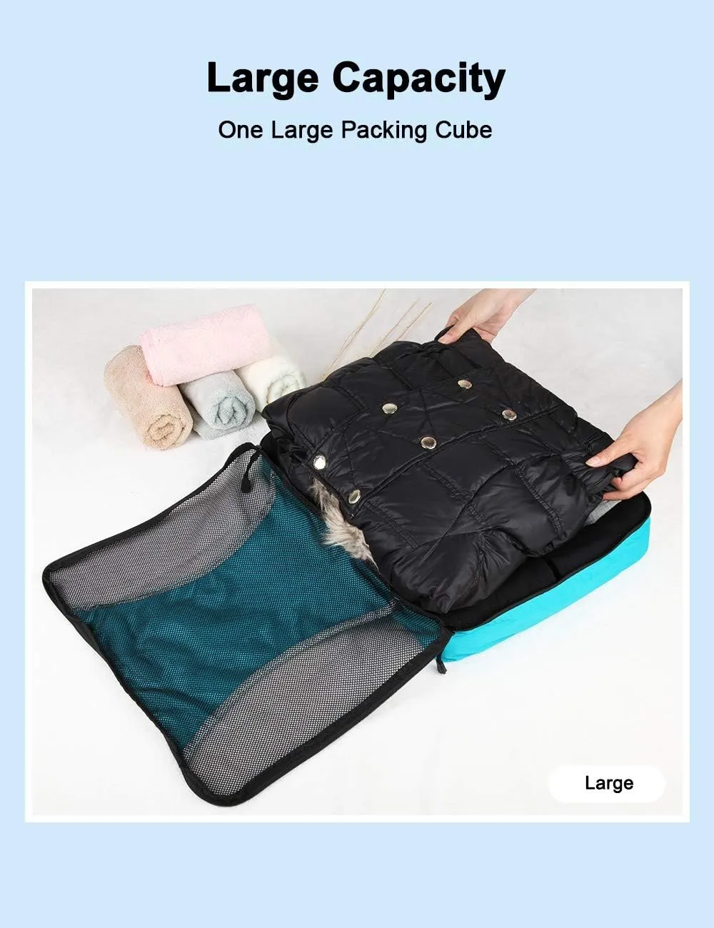 GOX Ultra Light 5 piece Packing Cubes Travel Luggage Organizer 1 Large 2 Medium 2 Small