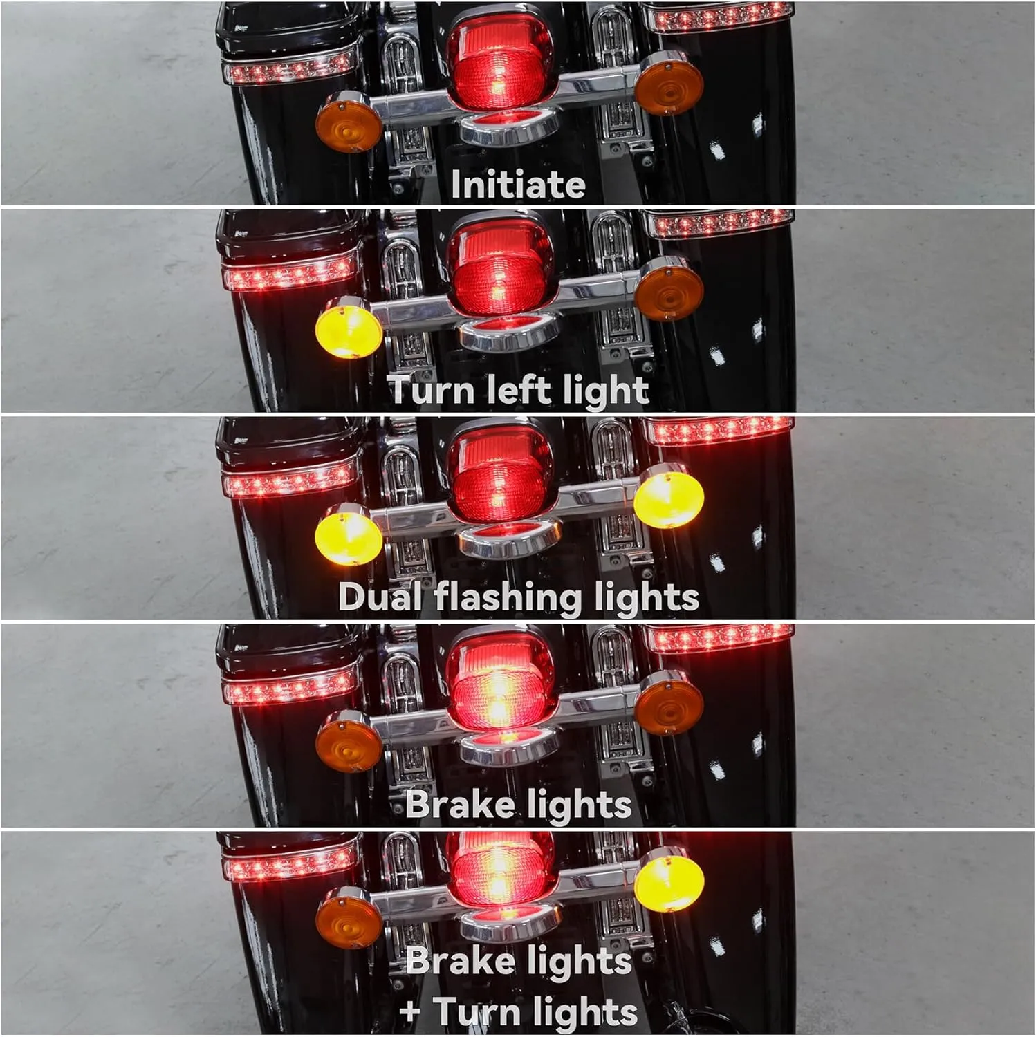 Green-L Smoke Lens LED Saddlebag Bags Running Brake Turn Signal Light Fit for Harley Electra Glide Ultra Classic 2014-2024