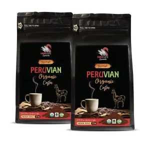 ground coffee arabica - PERUVIAN GROUND ORGANIC COFFEE, fair trade, 100% arabica, medium roast, low acidity - coffee gifts for women, 2 Bags (24 OZ)