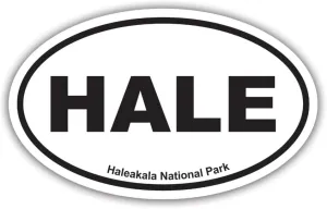 Haleakala National Park HALE Oval Sticker Decal - Self Adhesive Vinyl - Weatherproof - Made in USA - Explore Travel - 18" x 11.17"