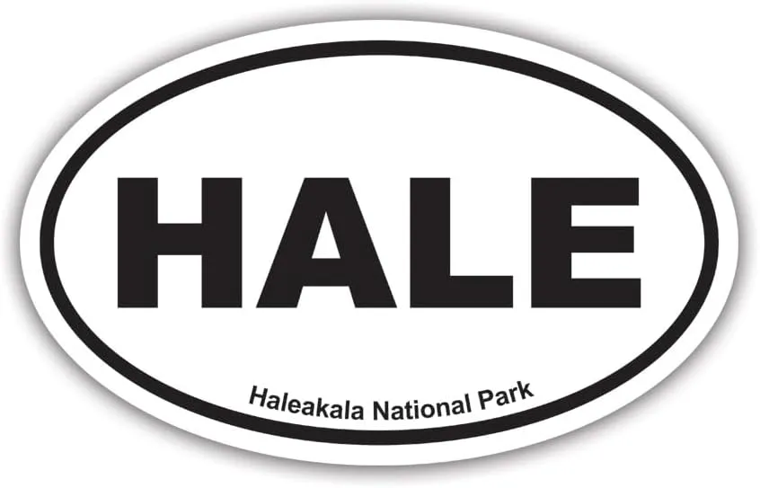Haleakala National Park HALE Oval Sticker Decal - Self Adhesive Vinyl - Weatherproof - Made in USA - Explore Travel - 18" x 11.17"