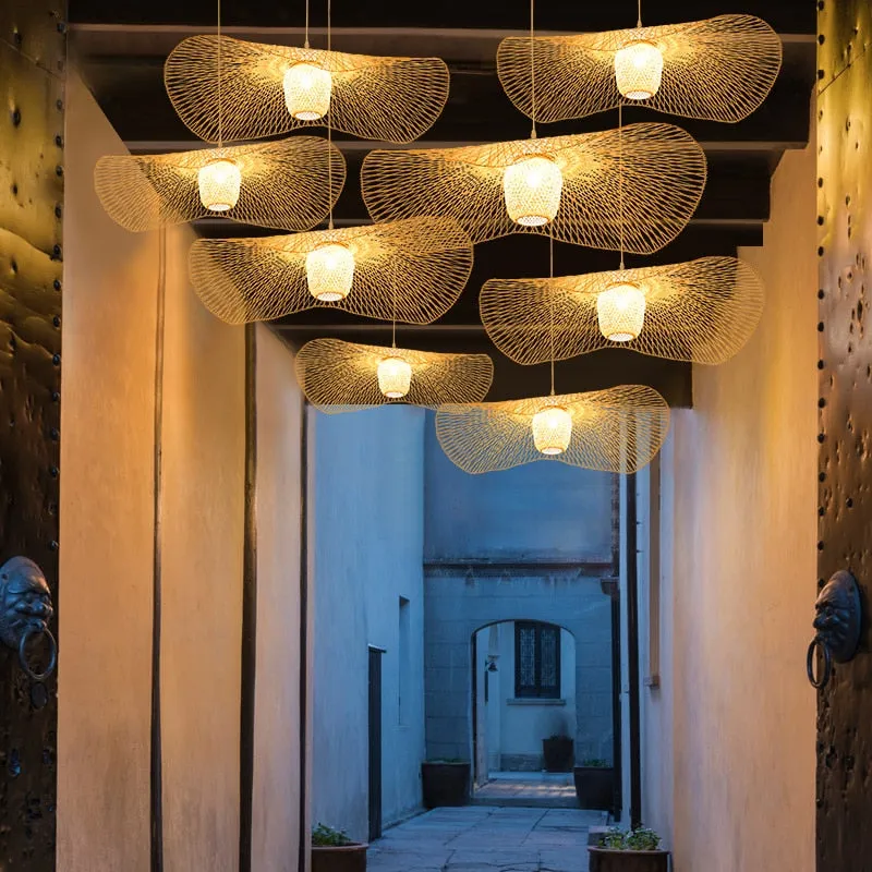 Handmade Natural Bamboo Rattan Pendant Light