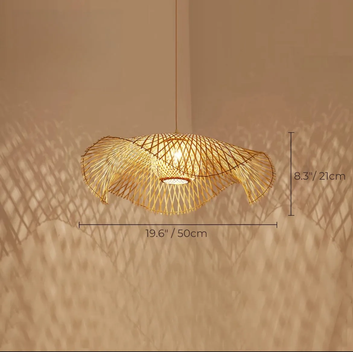 Handmade Natural Bamboo Rattan Pendant Light