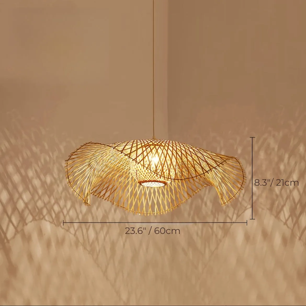 Handmade Natural Bamboo Rattan Pendant Light