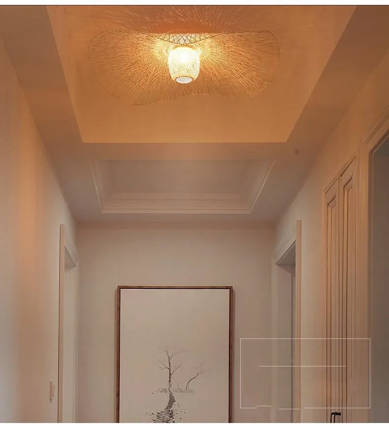 Handmade Natural Bamboo Rattan Pendant Light