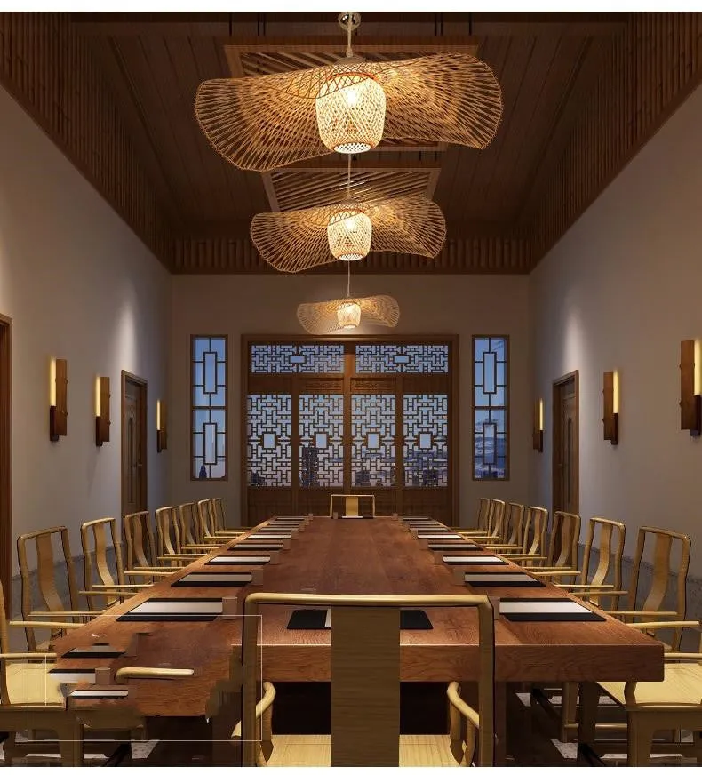 Handmade Natural Bamboo Rattan Pendant Light