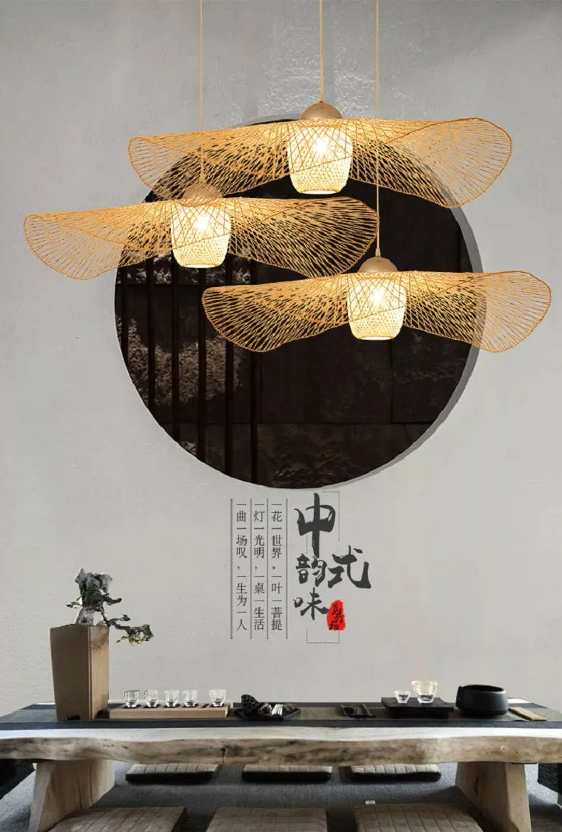 Handmade Natural Bamboo Rattan Pendant Light