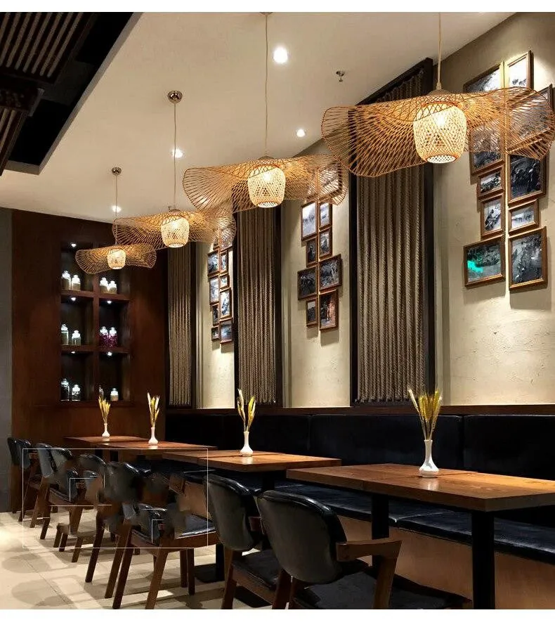 Handmade Natural Bamboo Rattan Pendant Light