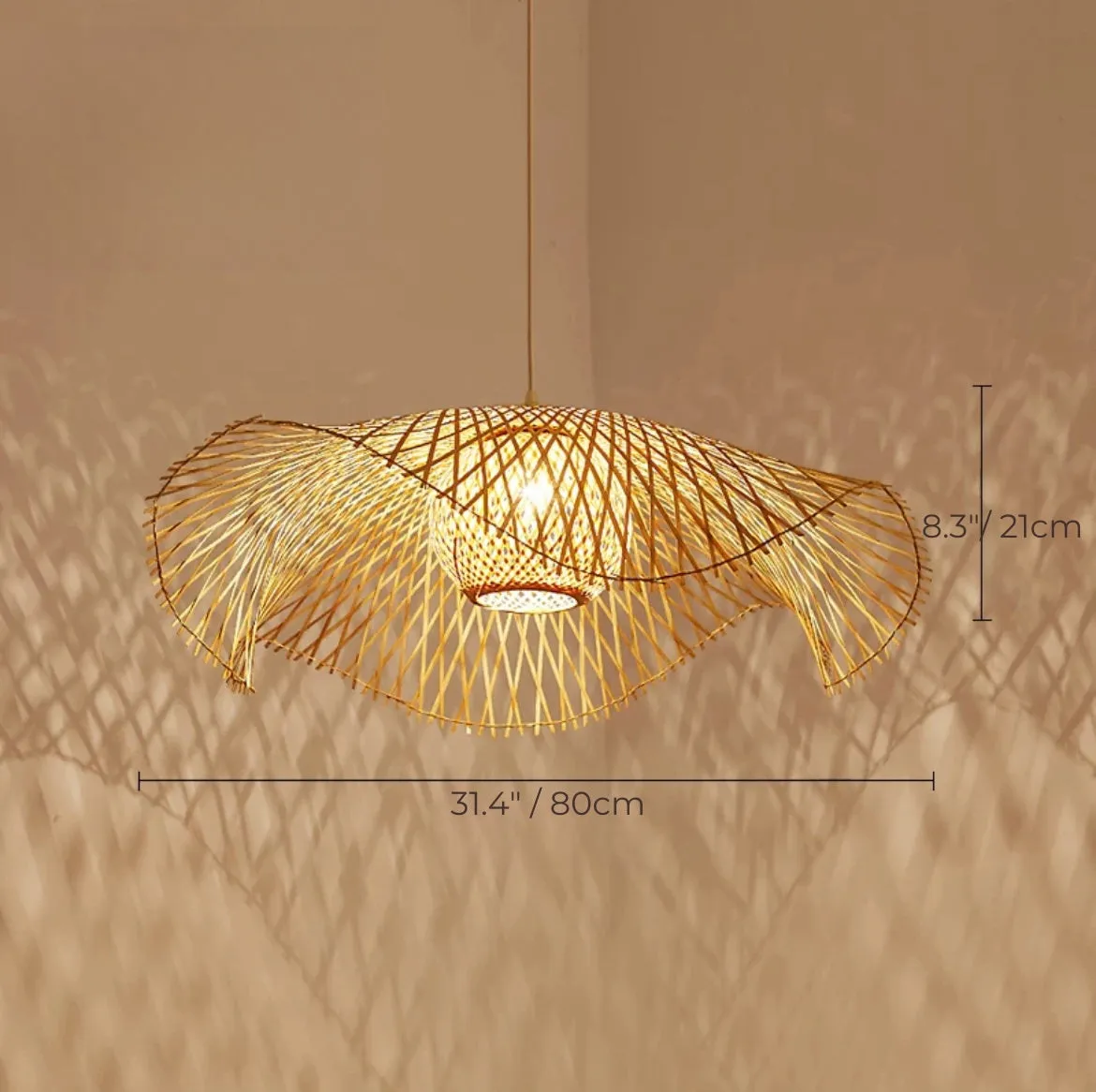 Handmade Natural Bamboo Rattan Pendant Light