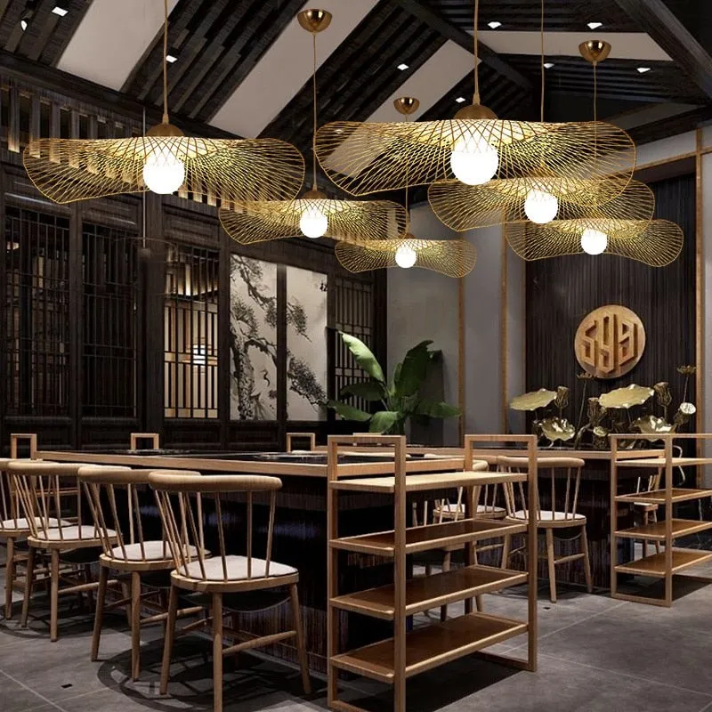 Handmade Natural Bamboo Rattan Pendant Light