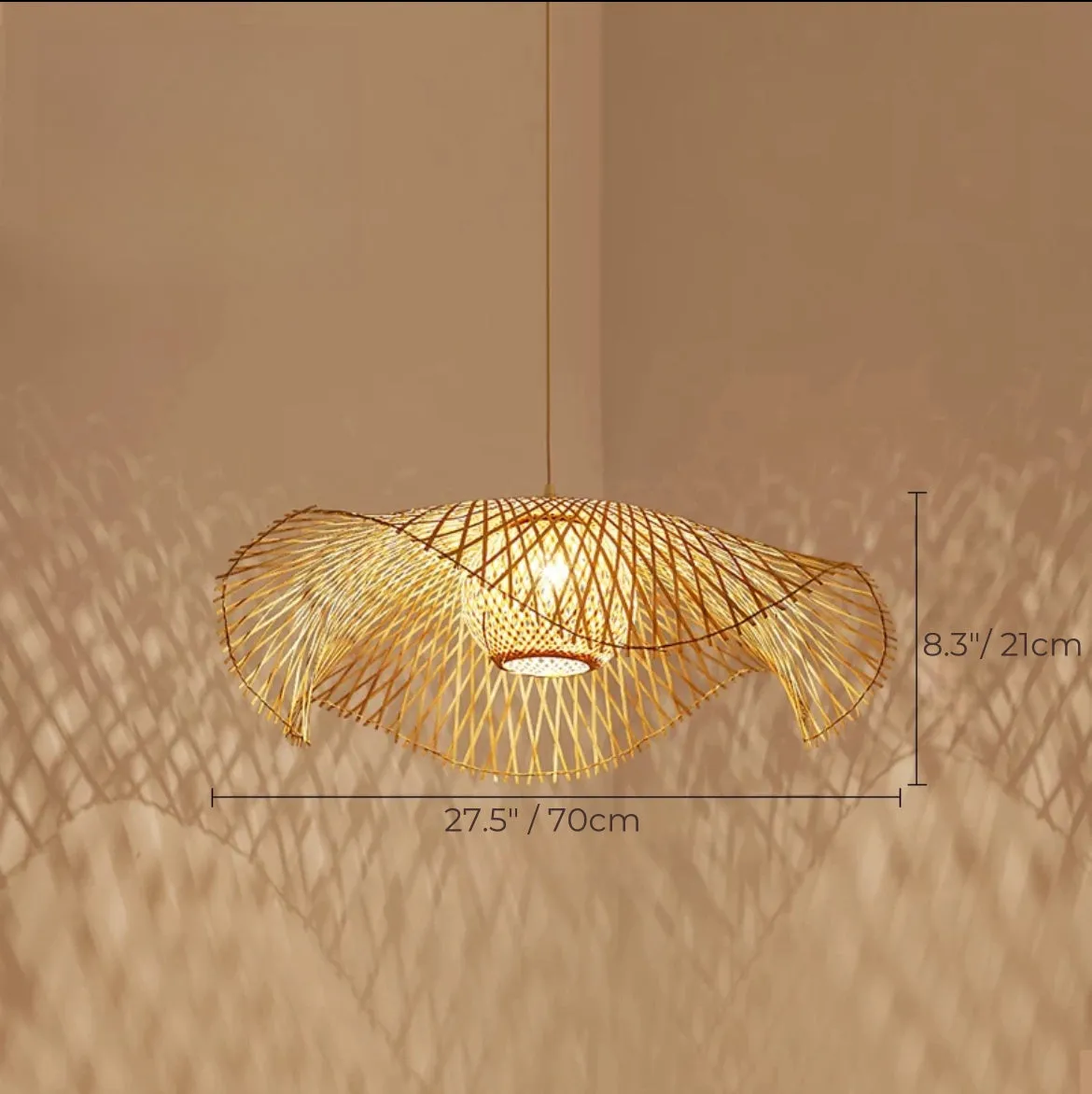 Handmade Natural Bamboo Rattan Pendant Light