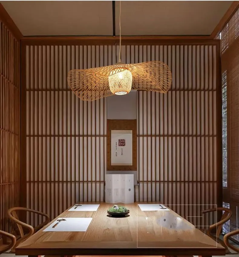 Handmade Natural Bamboo Rattan Pendant Light