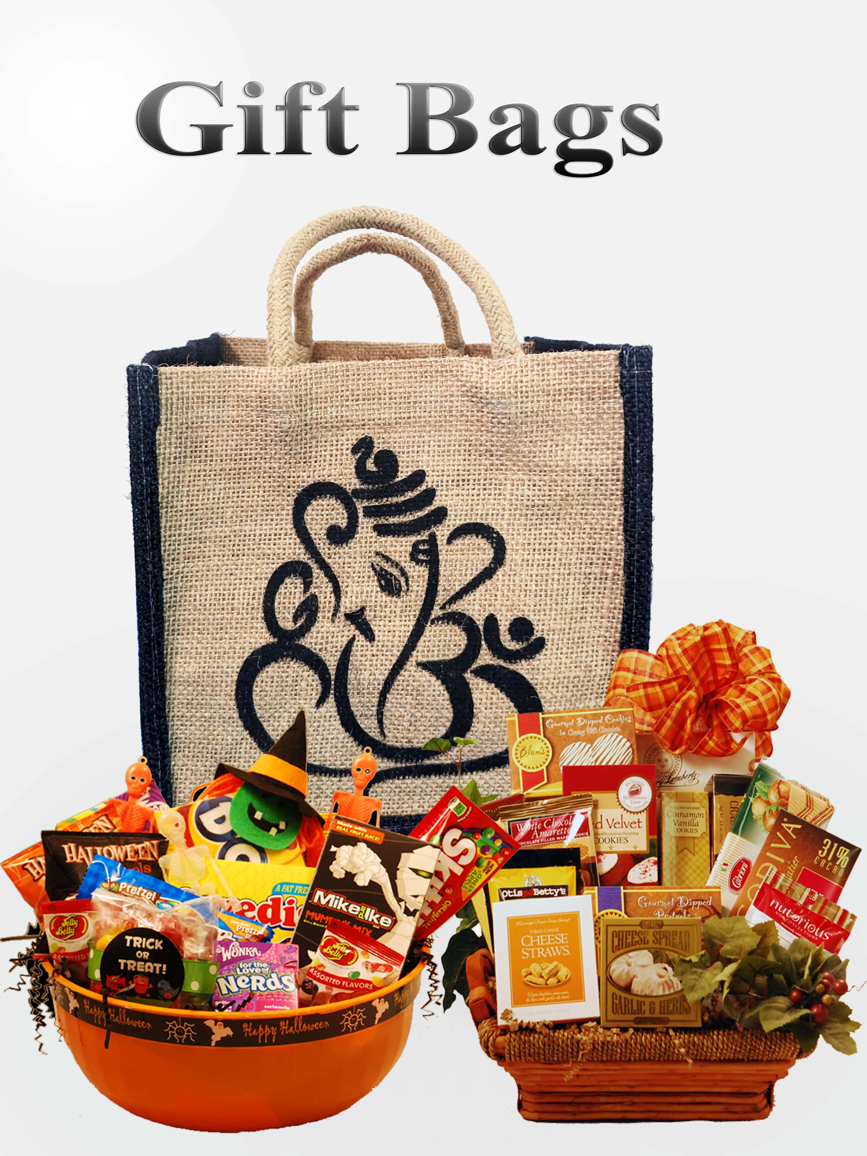 Handmakers Diwali Return Gift Ganesh Jute Bags 8X5X8 Inch