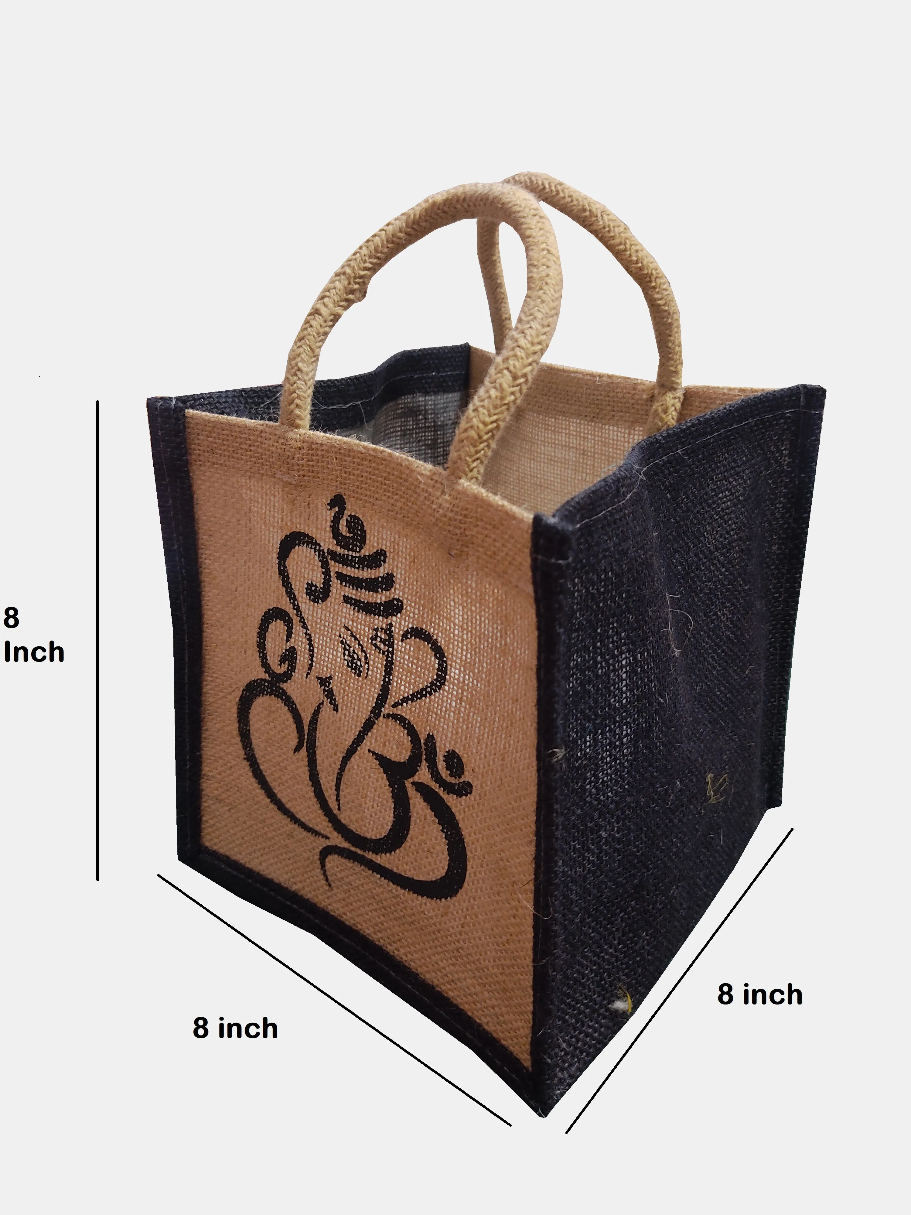Handmakers Diwali Return Gift Ganesh Jute Bags 8X5X8 Inch