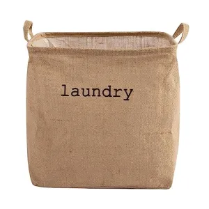 Handmakers Laundry Basket 54-Litre Natural Moisture-Resistant Jute Laundry Hamper With Handle