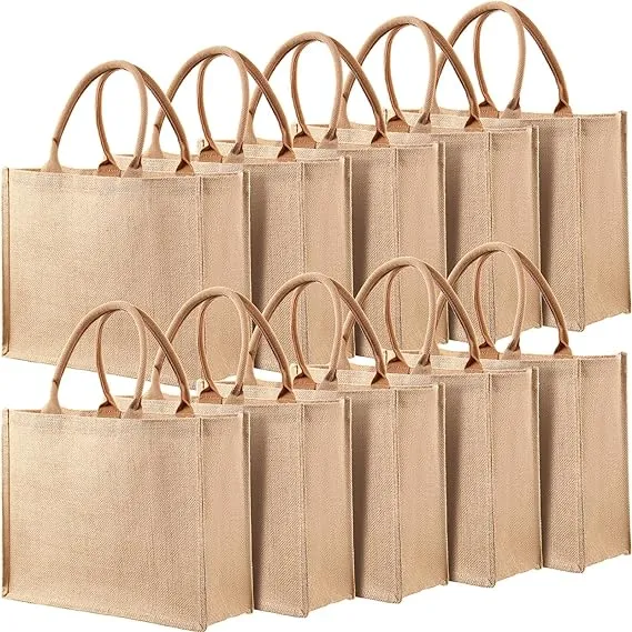 Handmakes Wholesale Jute bags ,Wedding Welcome Bags 14x12x5inch Pack of 20