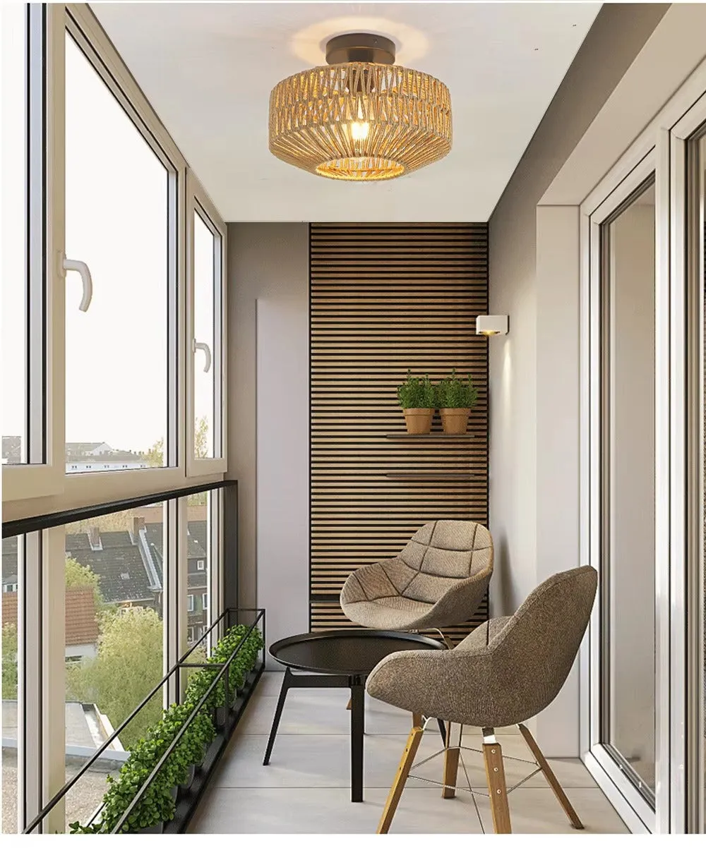 Handwoven Rattan Ceiling Light