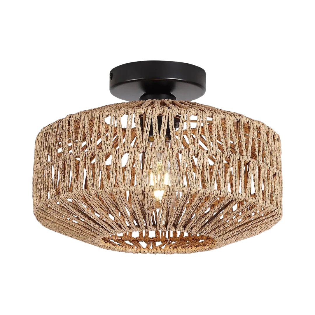 Handwoven Rattan Ceiling Light
