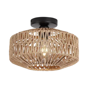 Handwoven Rattan Ceiling Light