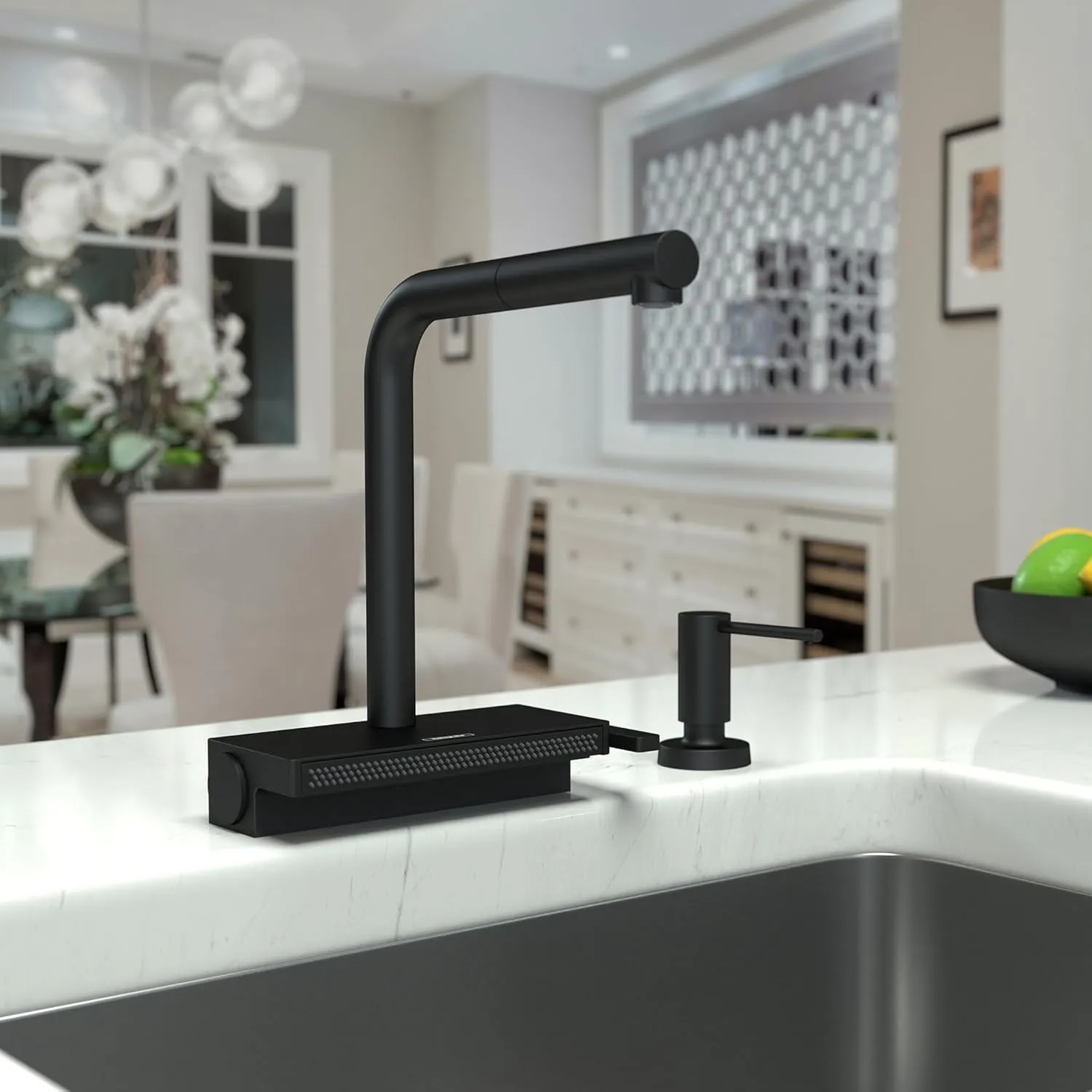hansgrohe Aquno Select Black Single-Handle Kitchen Faucet, Kitchen Faucets with Pull Out Sprayer, Faucet for Kitchen Sink, Magnetic Docking Spray Head, Matte Black 73836671
