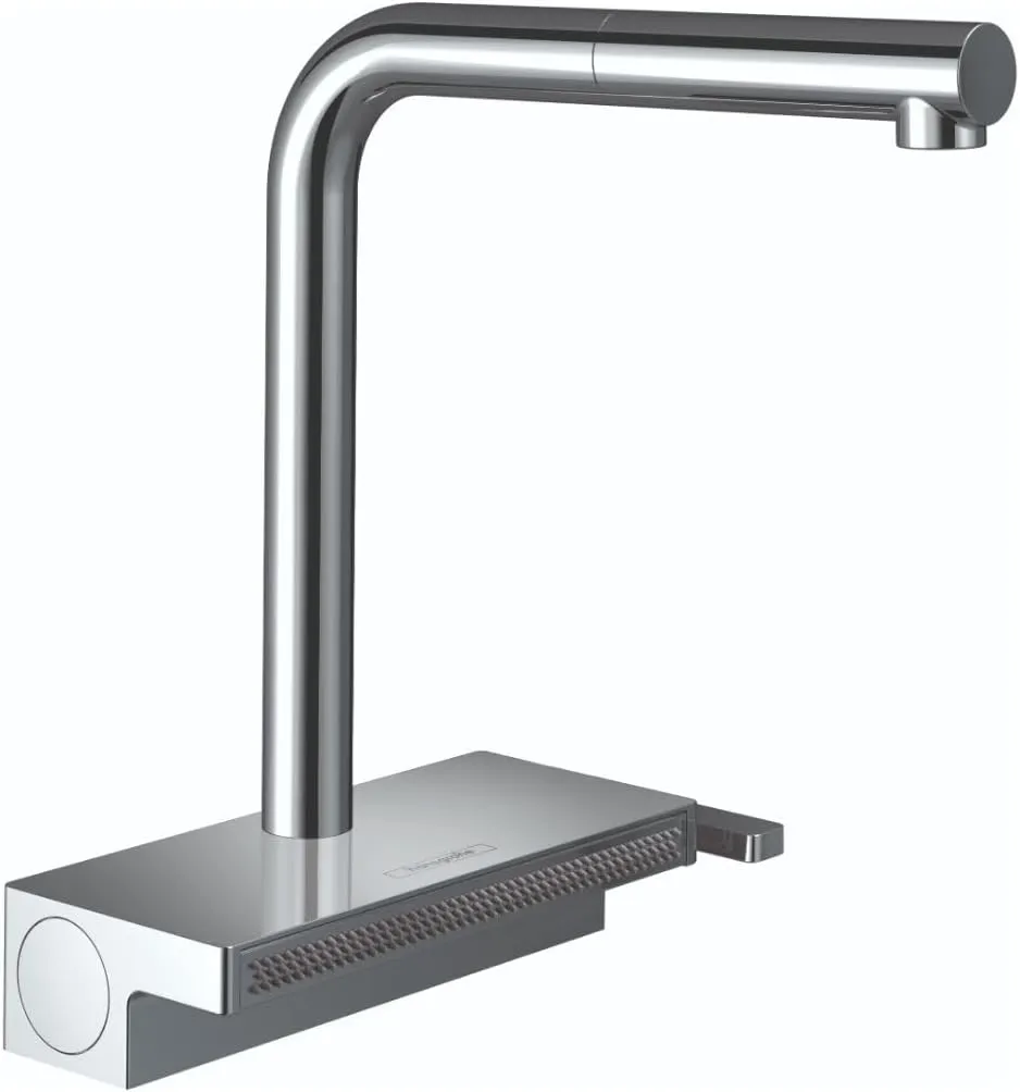 hansgrohe Aquno Select Chrome Single-Handle Kitchen Faucet, Kitchen Faucets with Pull Out Sprayer, Faucet for Kitchen Sink, Magnetic Docking Spray Head, Chrome 73836001