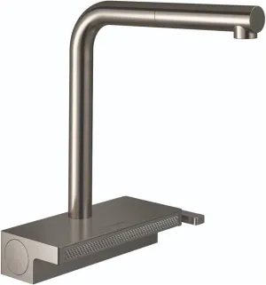 hansgrohe Aquno Select Stainless Steel Single-Handle Kitchen Faucet, Kitchen Faucets with Pull Out Sprayer, Faucet for Kitchen Sink, Magnetic Docking Spray Head, Stainless Steel Optic 73836801