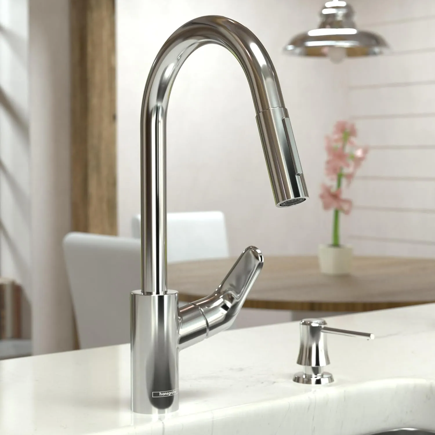hansgrohe Focus Black High Arc Kitchen Faucet, Kitchen Faucets with Pull Down Sprayer, Faucet for Kitchen Sink, Magnetic Docking Spray Head, Matte Black 04505670, 1.75