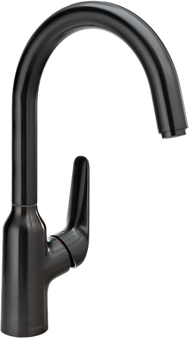 hansgrohe Focus N 14-inch Tall 1-Handle Bar Faucet in Brushed Black Chrome, 71802341