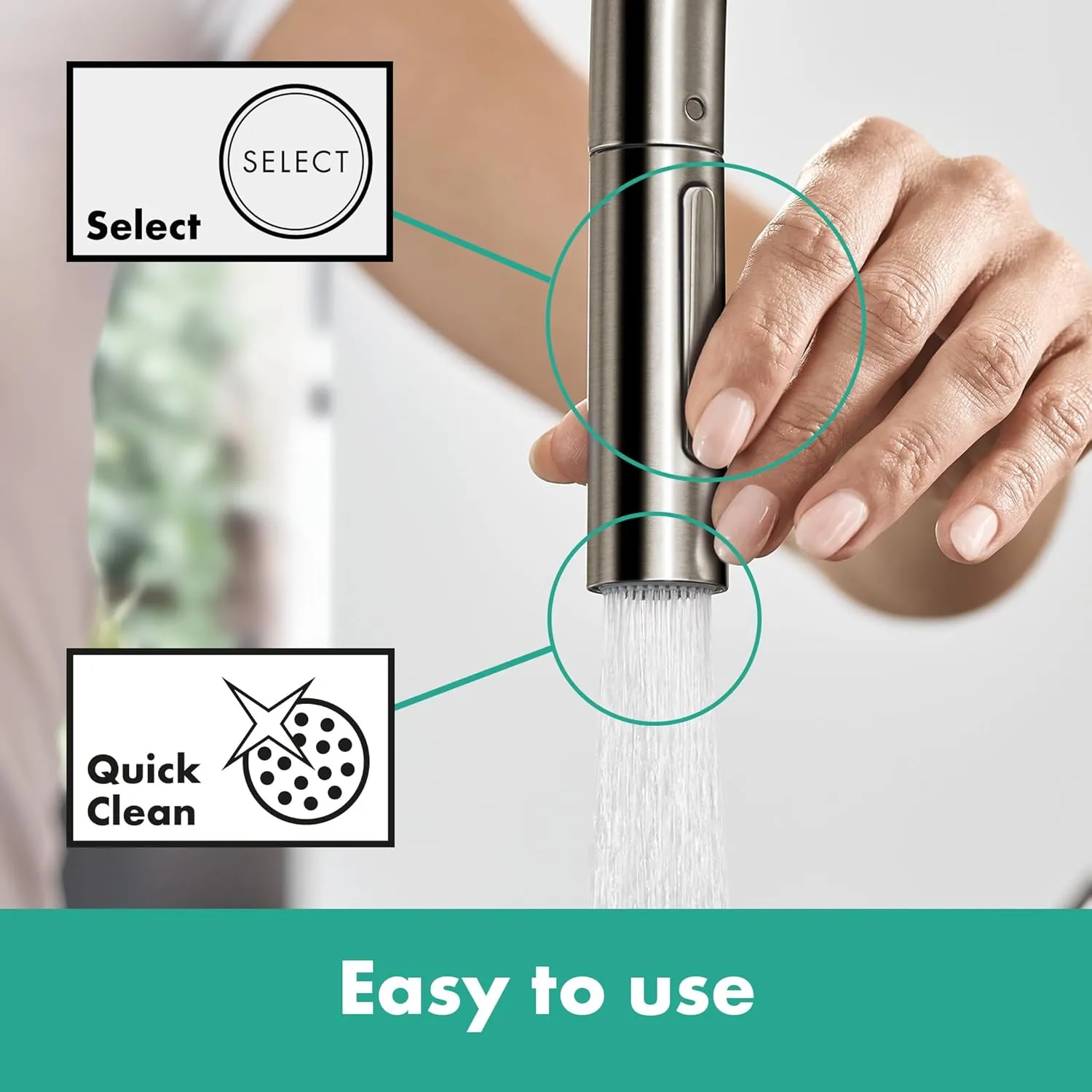 hansgrohe Talis N Black High Arc Kitchen Faucet, Kitchen Faucets with Pull Down Sprayer, Faucet for Kitchen Sink, Magnetic Docking Spray Head, Brushed Black Chrome 72800341